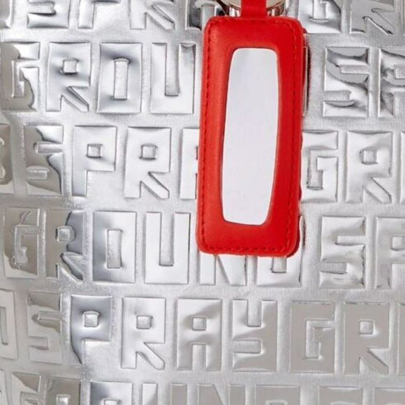 NEW- Sprayground Future Titan Metallic Silver Tote Limited Edition - Picture 4 of 14